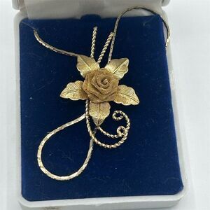Vintage Centennial Gold Inc.  Lace Rose Gold Finish Slide Necklace